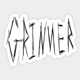 Dark and Gritty Grinner Word Text Design Sticker